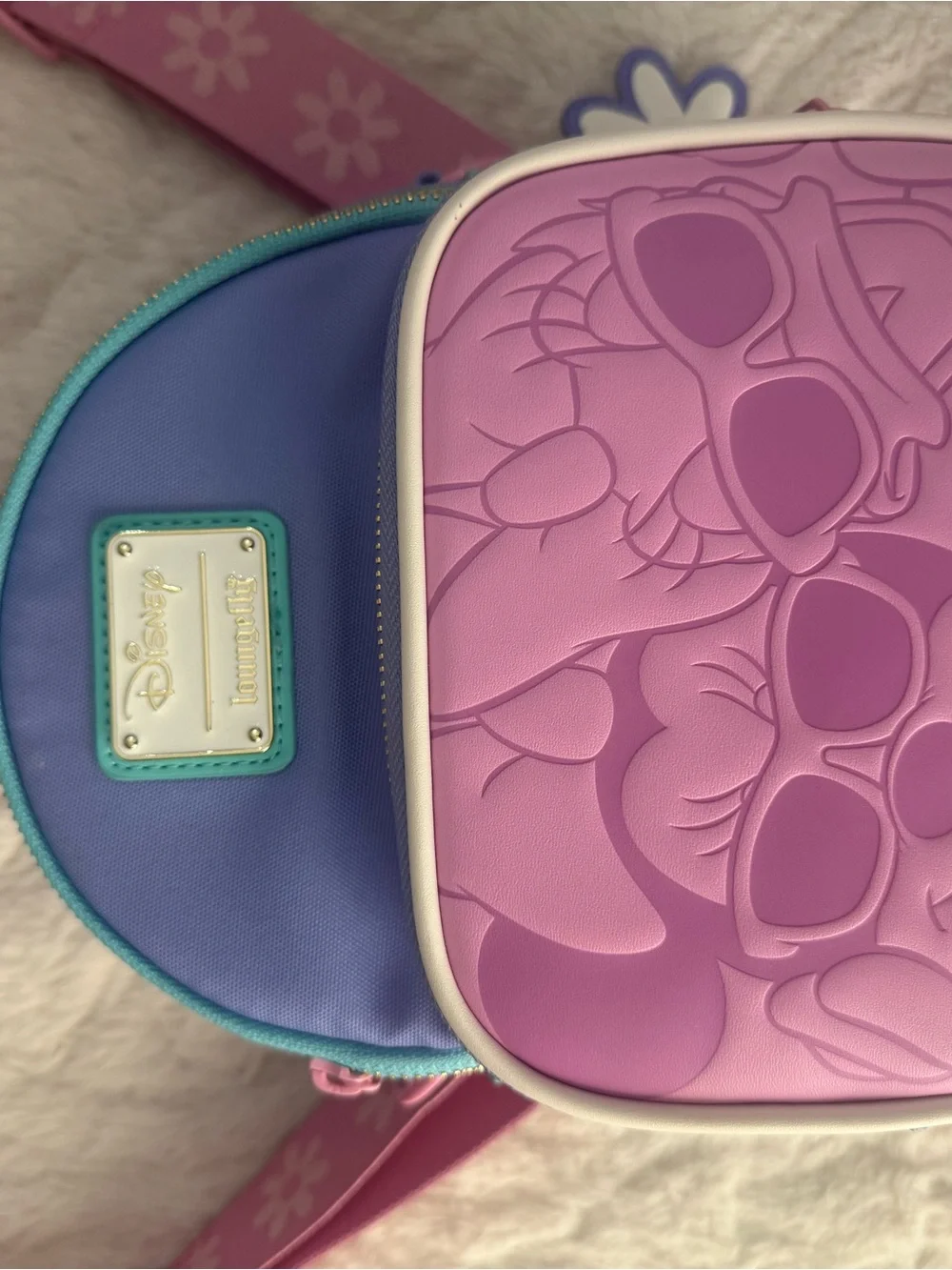 Loungefly Daisy Duck 85th Anniversary Minnie Mouse Convertible Mini Backpack
